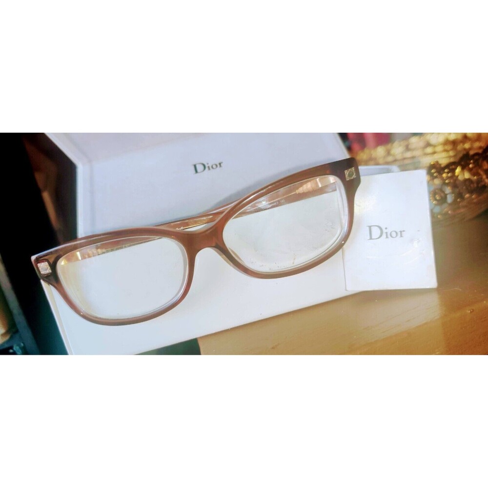 Authentic Dior CD 3179 HK2 Brown Pearl Eyeglass Frames With Box